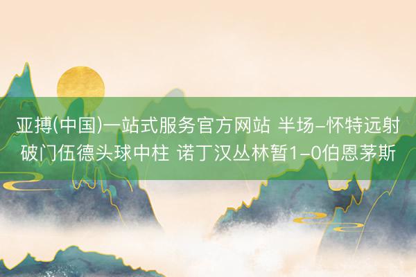 亚搏(中国)一站式服务官方网站 半场-怀特远射破门伍德头球中柱 诺丁汉丛林暂1-0伯