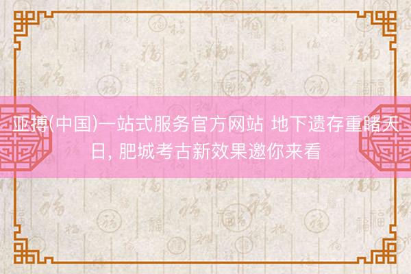 亚搏(中国)一站式服务官方网站 地下遗存重睹天日, 肥城考古新效果邀你来看