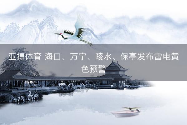 亚搏体育 海口、万宁、陵水、保亭发布雷电黄色预警